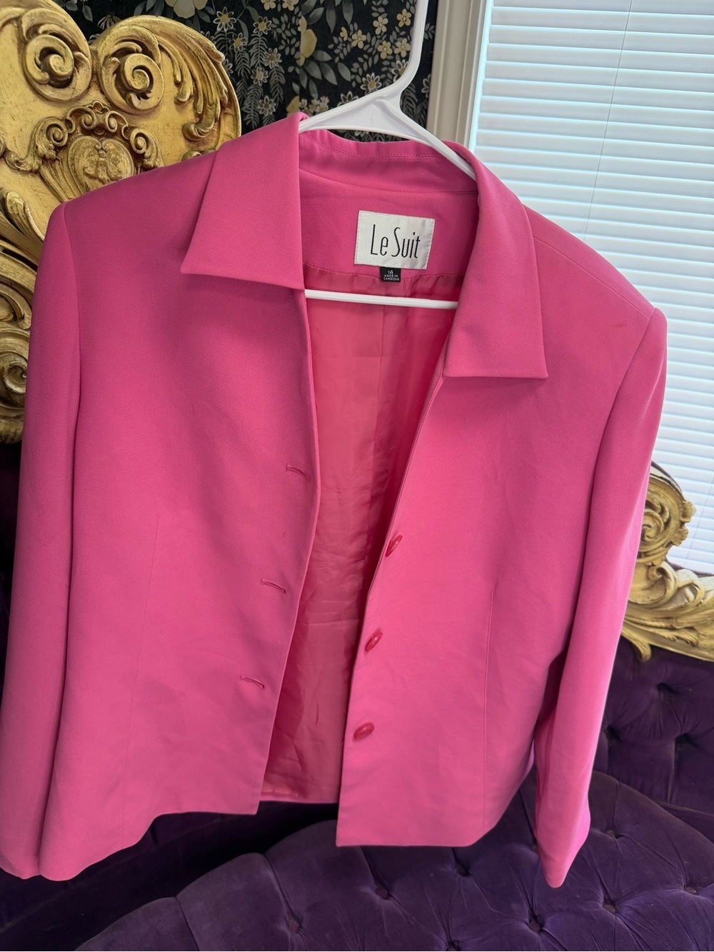 Vintage Le Suit Pink Women's Tailored Blazer Jacket